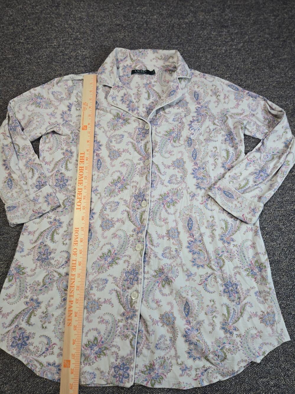 Lauren Ralph Lauren Women's Paisley Sleep Shirt Large